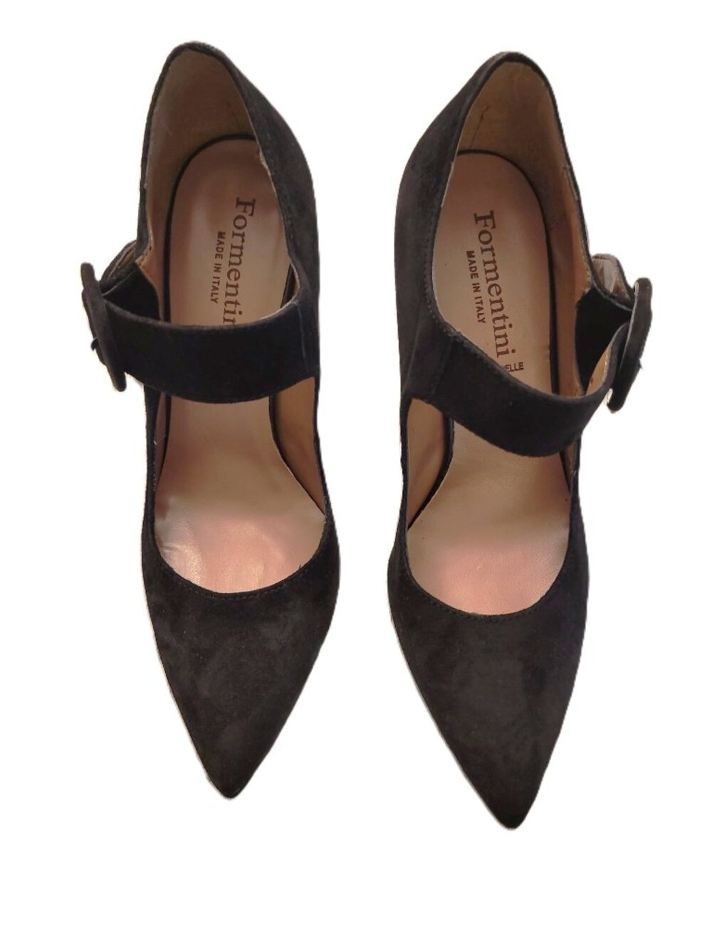 Formentini Chocolate Brown Suede Stacked Heels - EU38